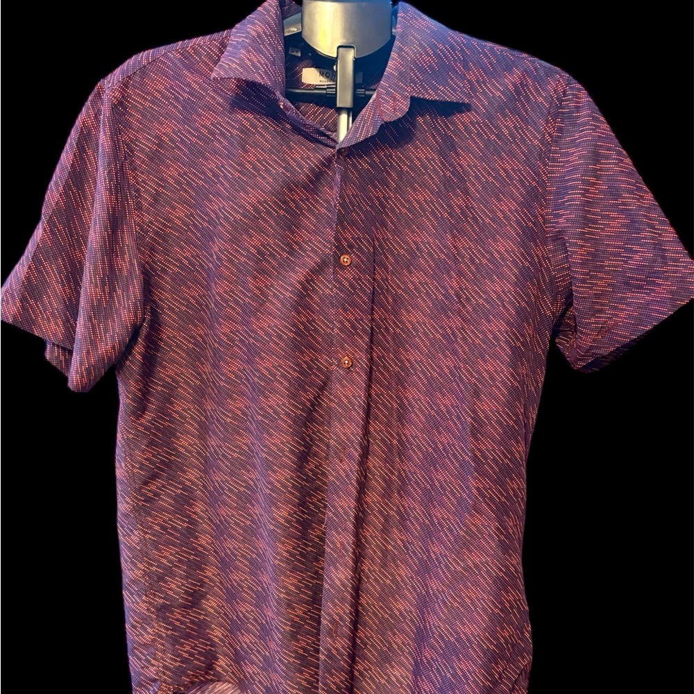 Milano Men's Purple and Navy Casual Shirt